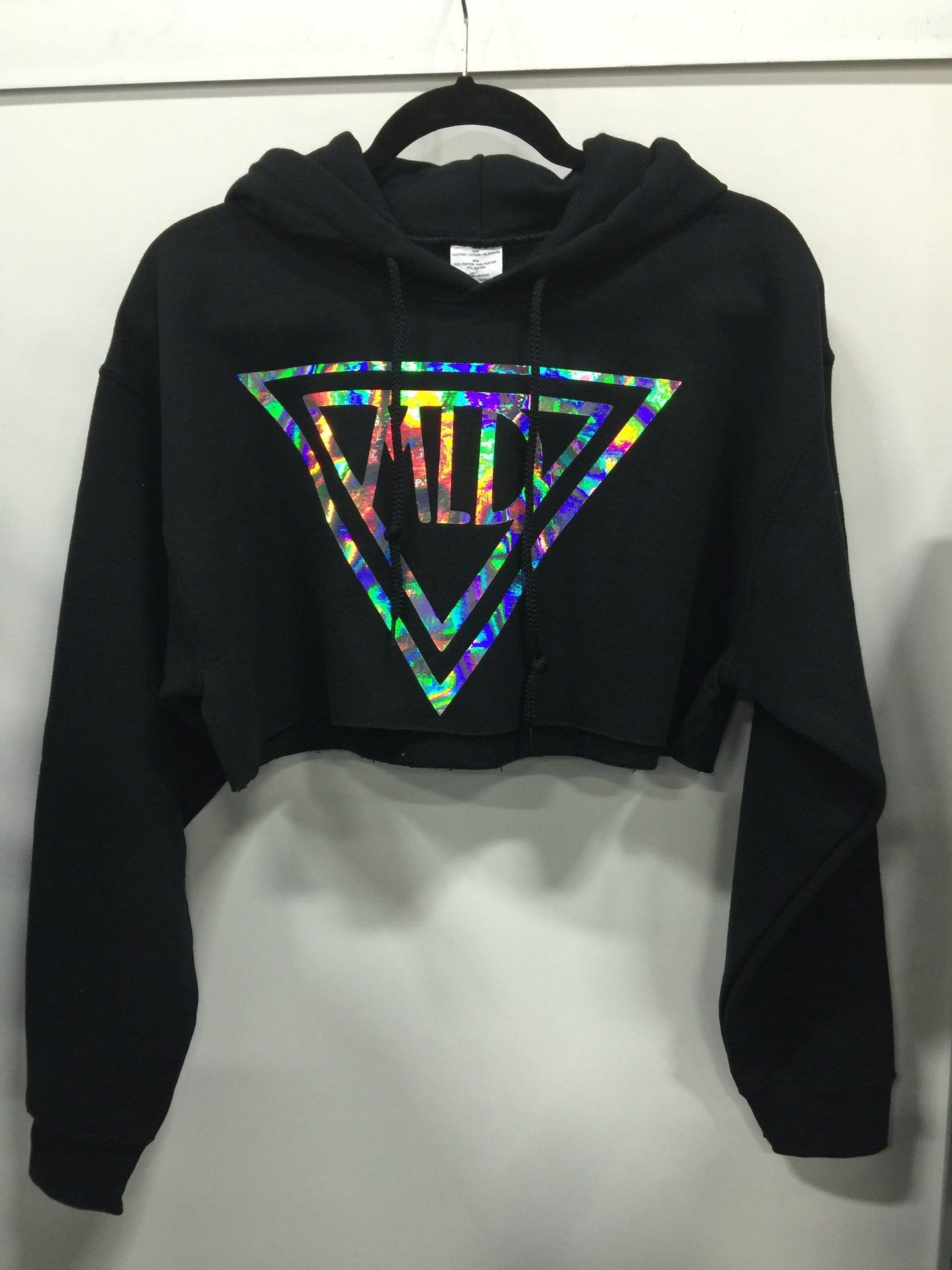 Holographic MLD Logo Crop Hoodie